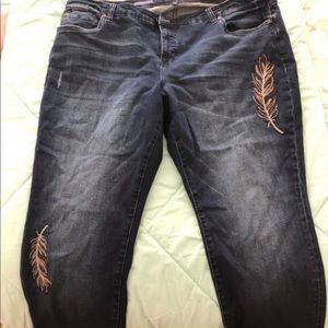 20w Kut from Kloth Embroidered Boyfriend Jeans